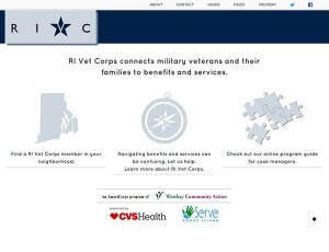 Screenshot of the RI Vet Corps website